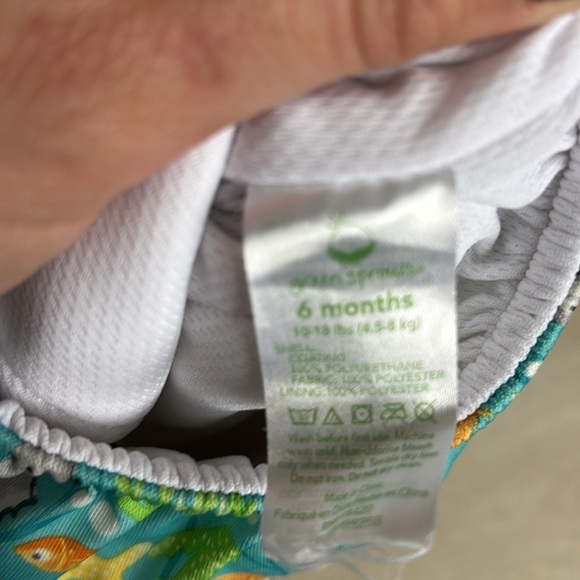 i play. by green sprouts baby boys Reusable Swim Diaper Aqua fish 6 Months - Picture 4 of 5